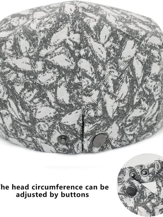 Women\'s Leopard Print Beret Hat Retro Newsboy Ivy Cap Cabbie Flat Cap Grey main image 7